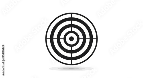 Black and white target symbol with concentric circles and crosshairs.