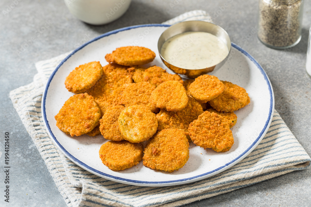 Fototapeta premium Homemade Deep Fried Dill PIckles