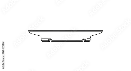 Minimalist Line Art Drawing of a Dinner Plate