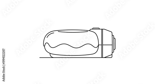 Minimalist Line Art Illustration of a Donut Shaped Portable Humidifier