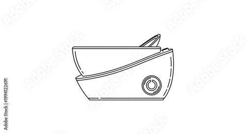 Minimalist Line Art Illustration of a Modern Electric Humidifier