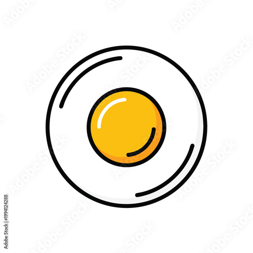 Minimalist vector illustration of a fried egg icon.