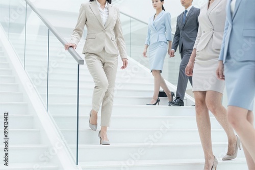 group of business people walking