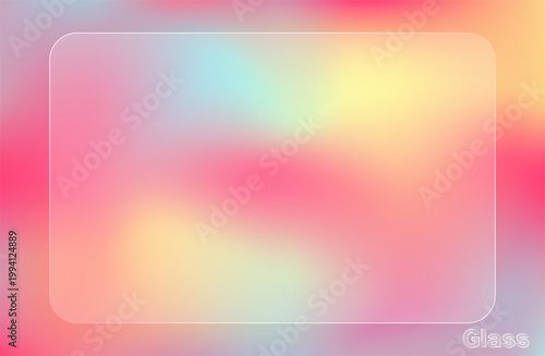 アイキャッチやプレゼンテーションに使える、ガラス素材。カラフルなメッシュグラデーションの背景。