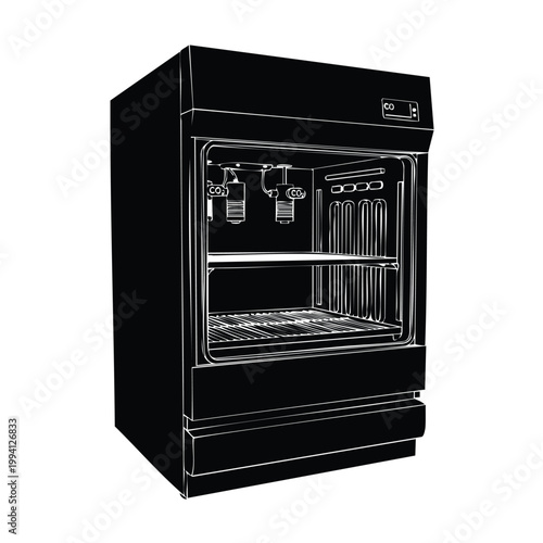 CO2 incubator silhouette set bundle scientific lab equipment objects.