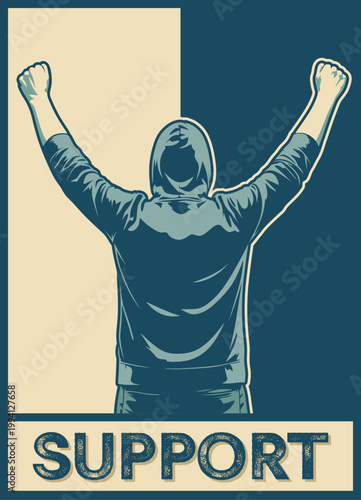 vector illustration of a casual ultras hooligan football fans support the club design