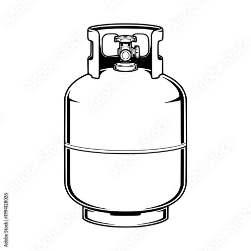 Vector illustration of a propane gas cylinder tank