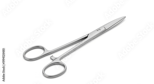 Surgical Scissors Medical Instrument Close Up Studio Shot.