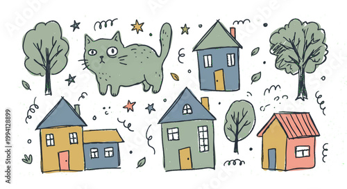 Imperfect Hand Drawn Doodle Vector Illustration with Rough Lines and Playful Naive Style