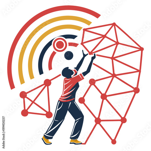 Individual constructing large data mesh network.