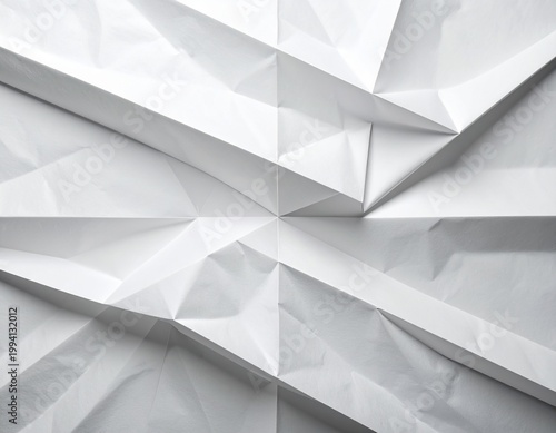 Authentic White Paper Cross-Fold Texture with Natural Heavy Creases