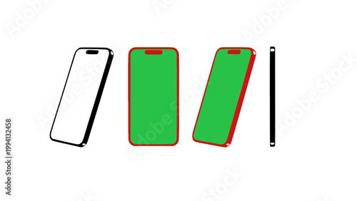 Smartphone icons in different styles and colors.