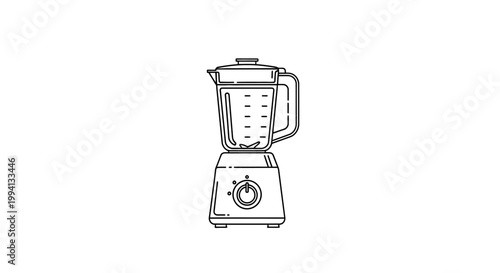 Simple Line Art Illustration of a Kitchen Blender