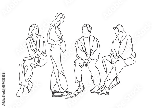 線で表現した多様な個性の人々