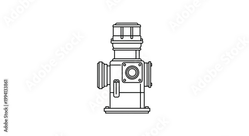 Technical Line Drawing of a Fire Hydrant Valve