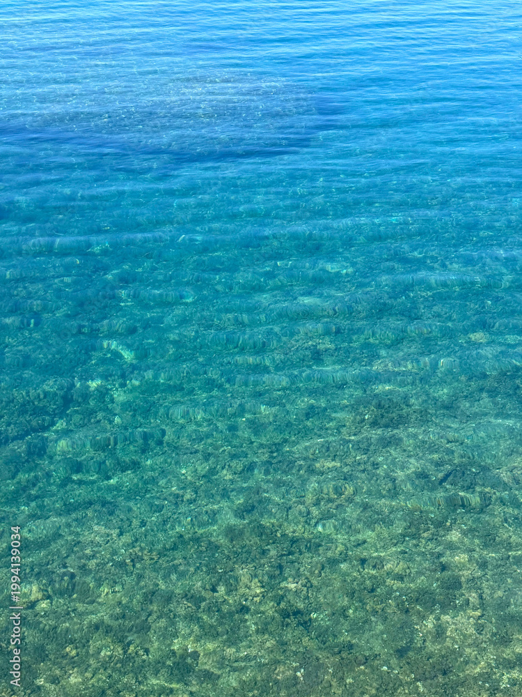 Fototapeta premium Water vertical background blue green sea watercolor.
