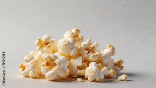 Heap of Freshly Popped Corn Kernels on Plain Background