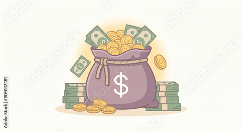 Konsep Keuangan dengan Kantong Uang