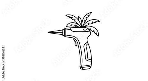 Creative Drill and Palm Tree Illustration