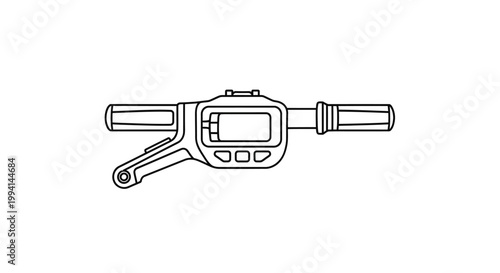 Electric Scooter Handlebar Control Panel Line Art