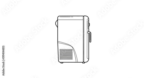 Line Art Illustration of a Modern Kitchen Air Fryer