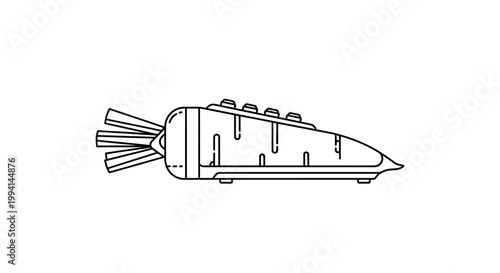 Minimalist Line Art Carrot Icon Illustration