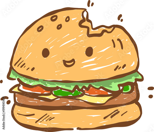 hamburger on a white background