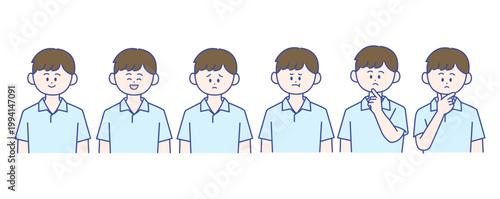 男性介護士の表情セット