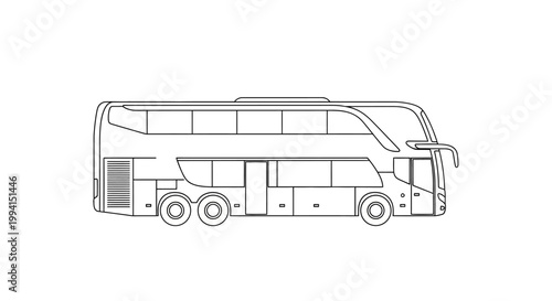 Double Decker Bus Line Art Illustration