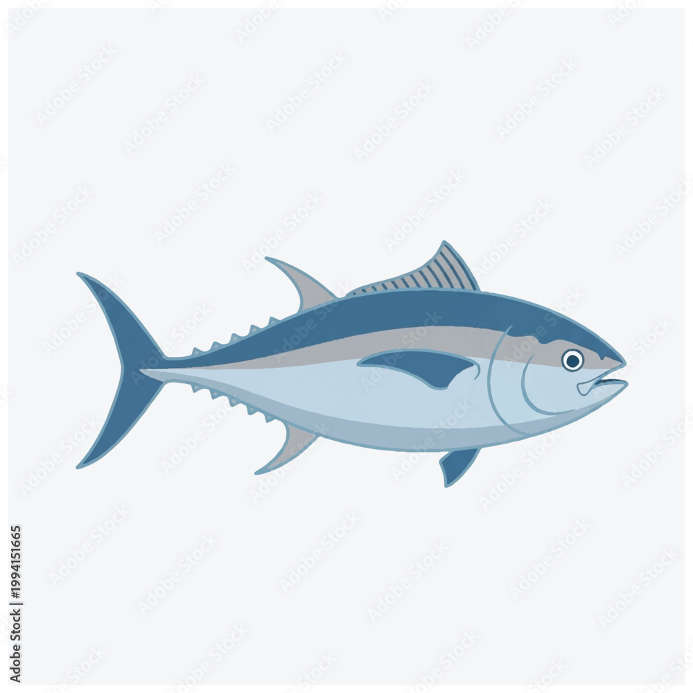 Fototapeta premium Blue Tuna Fish Vector Illustration.