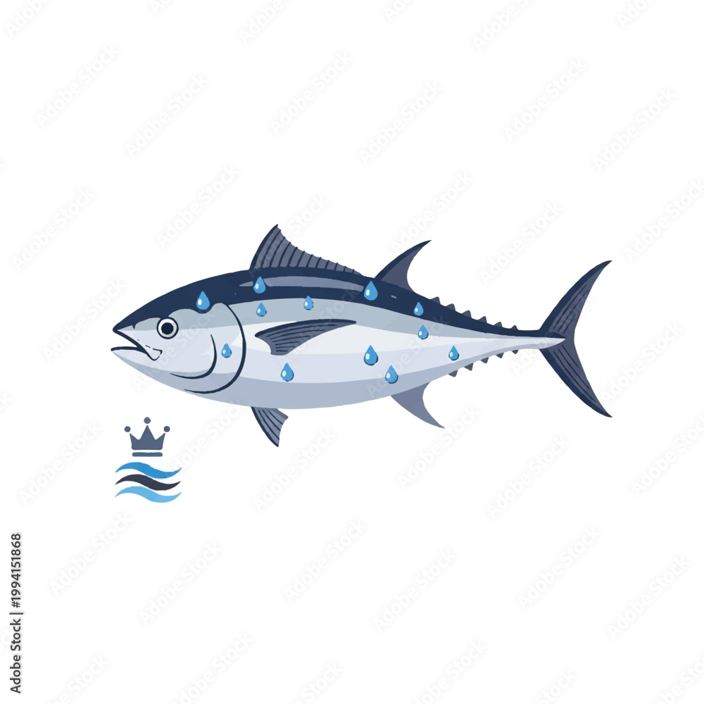 Obraz premium Tuna Fish Illustration Detailed Vector Graphic.