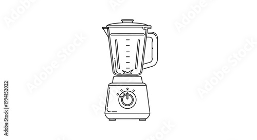 Simple Line Art Illustration of a Kitchen Blender