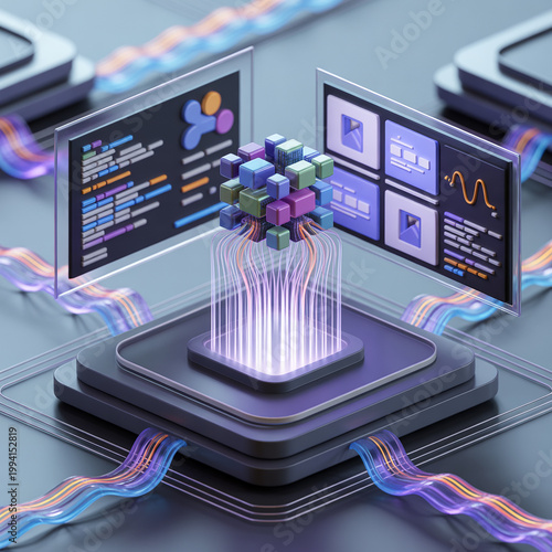 A_3D_isometric_visualization_of_generative_AI_creating_digital_content.