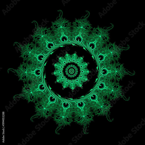 “Luminous_green_fractal_spiral_forming_a_circular_mandala