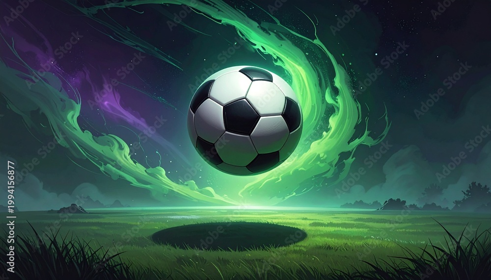 Fototapeta premium soccer ball magical scenery