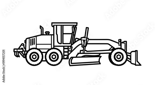 Heavy duty road construction bulldozer vehicle.