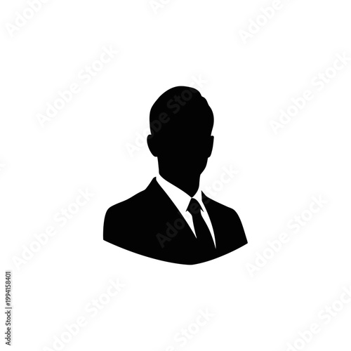 Silhouette of a businessman in suit.