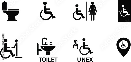 Restroom and Accessibility Icons for Public Facilities vector (51