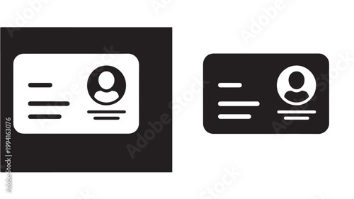 ID Card Vector Icons for User Identification and Security Access