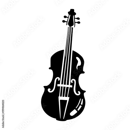 electric cello modern string instrument icon illustration for electronic music performance and stage design