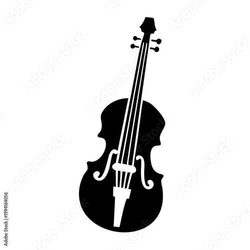 electric double bass icon silhouette illustration for music and performance design