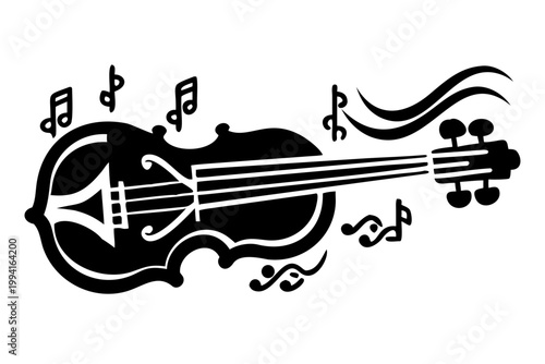 silent violin electric string instrument illustration for quiet practice and modern music performance design