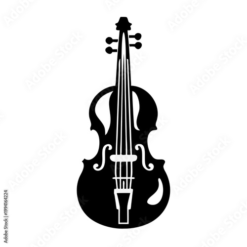 electric cello modern string instrument icon illustration for contemporary music performance and stage design