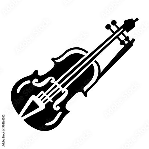 silent violin icon silhouette illustration for music and performance design