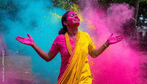 Holi Festival India Colorful Powder Celebration Joyful Spring Tradition