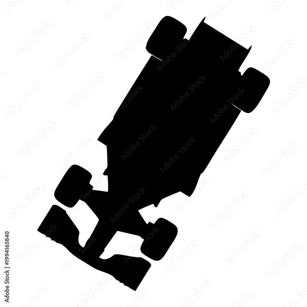 Fototapeta premium silhouette of a formula one car on a white background