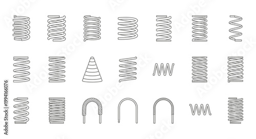 collection of different types of springs and coils graphic resources