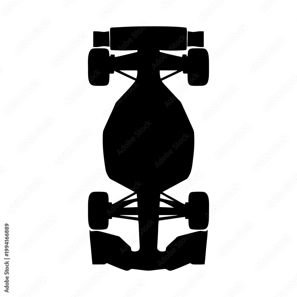 Fototapeta premium silhouette of a formula one car on a white background