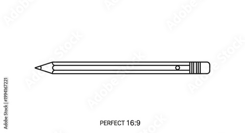 Minimalist Pencil Line Art Icon
