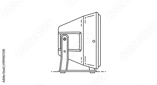 Outline Illustration of a Modern Industrial Floodlight Fixture
